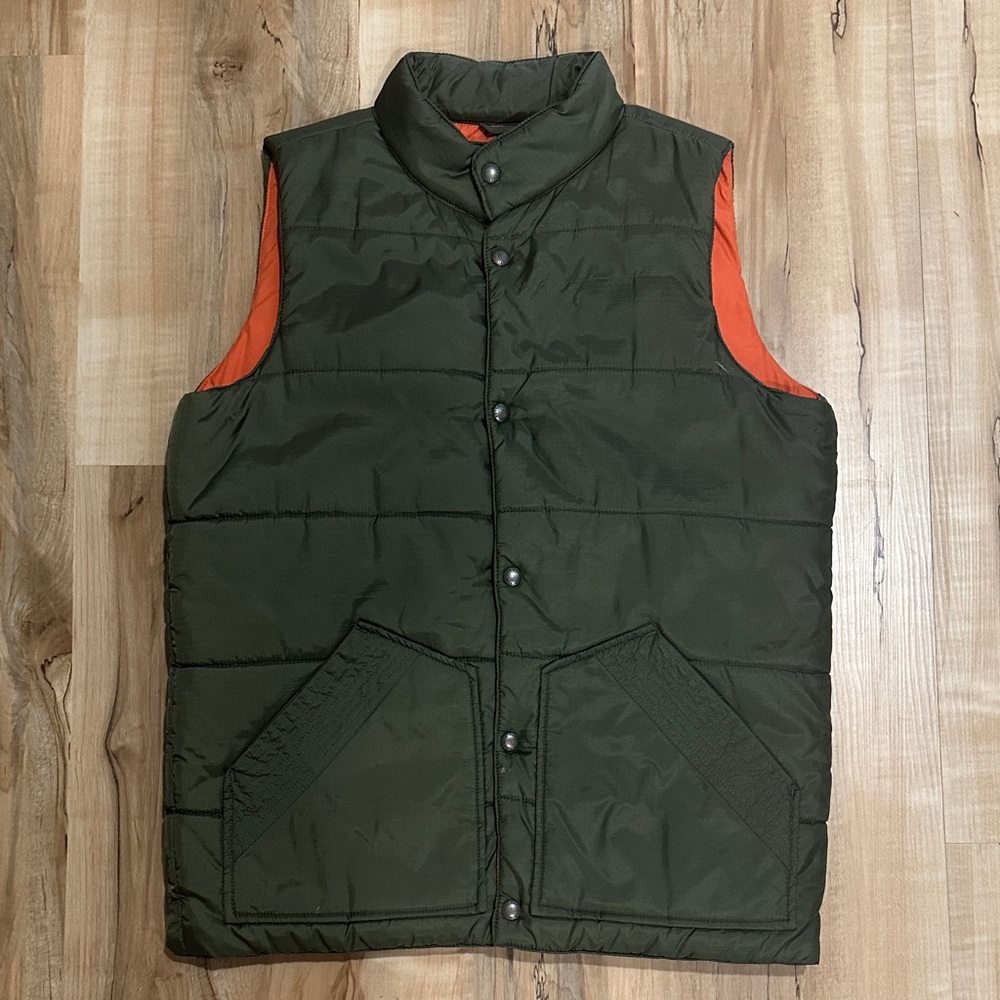 Penfield 100% Nylon Green and Orange Puffer Vest